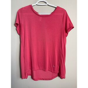 Under Armour HeatGear Loose Open Back Short Sleeve Training Tee Pink M Sporty